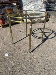 真鍮製　テーブル　脚　丸テーブル　直径約80cm 高約70cm