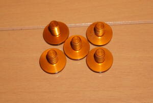 ※ポジポリーニ　アルミ六角穴ボタンボルト　M6×10　P1.00　5個セット　ゴールド（オレンジ）※