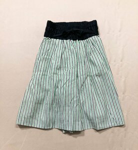 ★Vintage Christian Dior SPORTS クリスチャンディオール キュロット パンツ ストライプ 麻混 サイズM ボトムス レディース 0.4kg★