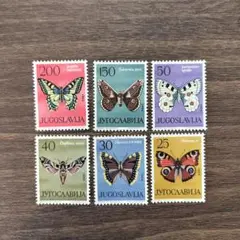 外国切手　ユーゴスラビア　1964　蝶　6種