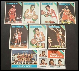 1975-76 Topps HAWKS 9枚 Herm Gilliam #7/#25/#43/#62/#98/#152/#171/#203/#116 basketball トップス バスケットボール カード 279a