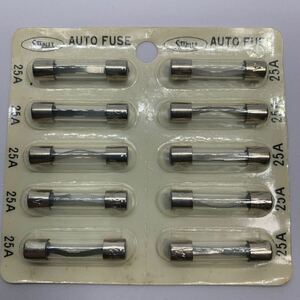 STANLEY スタンレー電気　AUTO FUSE フューズ　ヒューズ　25A 30mm ガラス管　バイク　車　部品　旧車　３