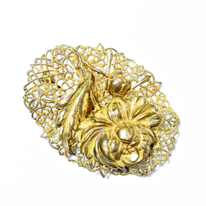 Vintage 1940′s　goldmetal flower brooch