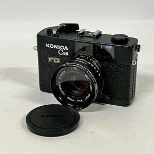 1円~【動作未確認】コニカ KONICA C35 FD HEXANON 38mm F1.8 LENS レンジファインダーカメラ フィルムカメラ ブラック 付属品あり G116178