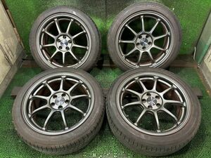 ダンロップ　ルマンV　215/45R17　ENKEIパフォーマンスライン　PF09　アルミホイール付き　4本　7.5J　ET48/5H　100　22年製サマータイヤ