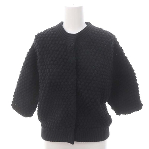 未使用品 クラネ CLANE 23SS 3D DOT HALF SLEEVE KNIT CARDIGAN カーディガン ニット 七分袖 ドット 1 黒 ブラック /DO ■OS レディース