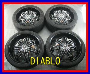 ■中古タイヤホイール■　DIABLO 22インチ 8.5J +38 5H 114.3 127 LEXANI LX-NINE 265/35R22 102V XL M+S 大径 深リム 激安 送料無料 I358