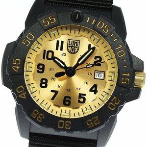 ☆極美品 ★箱・保付【LUMINOX】ルミノックス NAVY SEAL 3500 SERIES ゴールドリミテッドエディション 3505.GP.SET クォーツ メンズ_739043