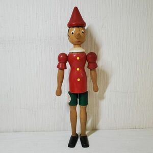 ●LM14【送60】 イタリア製 木製 ピノキオ人形 高さ 約30㎝
