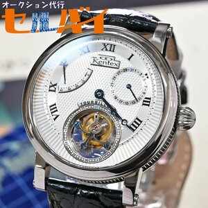 ☆本物 極上品 ケンテックス 極希少 E410M-TP tourbillon メカニカル トゥールビヨン メンズウォッチ 男性用手巻腕時計 ギャラ付 KENTEX