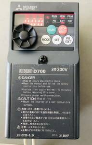 通電確認済　三菱インバータ　FR-D720-0.2K