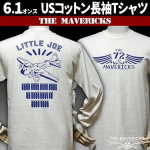 長袖Tシャツ L メンズ 綿100% MAVEVICKS ブランド リトルジョー爆撃機モデル 生成り ナチュラル