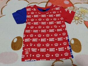 BABY DOLL半袖T110 赤×青