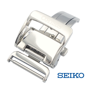 【新品・送料無料】 セイコー SEIKO 純正 プッシュ式 Dバックル 尾錠幅:18mm SADA039, 6R15-00C0 レザー 腕時計ベルト用 B16S51SA02W-R