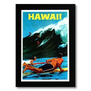 ハワイアンポスター サーフィン＆車クルマシリーズ Ｊ-41 アメリカ雑貨 アメリカン雑貨