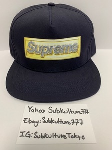【新品】 Supreme BLING 5 Panel Snapback　シュプリーム　Box Logo rare new キャップ ネイビー　帽子　希少