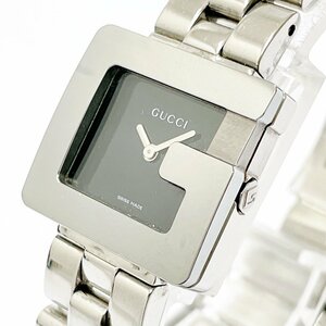 【1円スタート】【箱付き】GUCCI グッチ 3600L スクエア SS ブラック文字盤 クオーツ レディース腕時計 ジャンク 266166