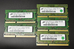 当日発送 Mac対応 メモリ DDR3 1GB×5枚 PC3-8500S 中古品 Micron 1-6