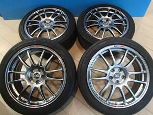 軽量 中古 エンケイ ENKEI GTC01 シルバー 7.5J 17in IS48 PCD100 ヨコハマ dB V552 215/45R17 86 BRZ プリウス カローラ レクサスCT