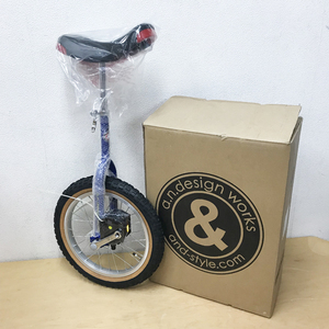 【未使用品】a.n.design works/エーエヌデザインワークス 一輪車 16インチ ブルー 男の子 女の子 乗車遊具 ※No.8※ UNI21