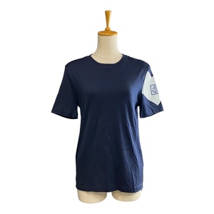 MONCLER GAMME BLEU モンクレール ガムブルー トップス Tシャツ 半袖 カットソー ロゴ コットン ネイビー ホワイト [サイズ XS]