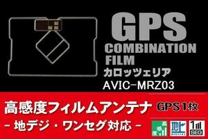 GPS一体型 フィルムアンテナ 1枚 カロッツェリア carrozzeria 対応 AVIC-MRZ03 ナビ 載せ替え 高感度 地デジ