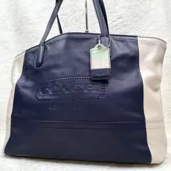 COACH コーチ　23469 ショルダーバッグ　トートバッグ　レザー　A4 紺