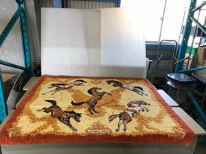 263 F【中古】エルメス タオルケット　約140×160cm