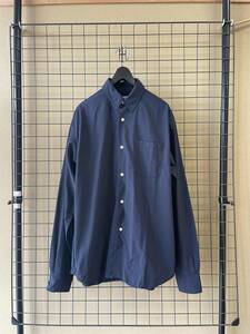 美品【Hombre Nino/オンブレニーニョ】CORDURA NYLON SHIRT NAVY sizeM ナイロン ロングスリーブ シャツ ネイビー オーバーサイズ