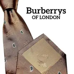 【極美品】　Burberrys ペイズリー　ホースロゴ　小紋柄　ジャカード　刺繍