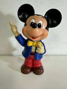 ミッキーマウス 貯金箱 ディズニー ソフビ 当時物 昭和レトロ （O3）