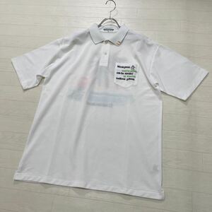 マンシングウェア Munsingwear Grand Slam 半袖ポロシャツ メンズ ゴルフウェア 刺繍 ホワイト白 日本製 サイズLA 未使用