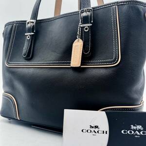 1円 【極美品】コーチ COACH トートバッグ ビジネスバッグ ブリーフケース レザー 革 ブラック 黒 メンズ レディース