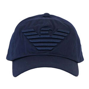 新品タグ付き ブルー EMPORIO ARMANI CAP エンポリオアルマーニ イーグル立体刺繍 ベースボールキャップ 帽子