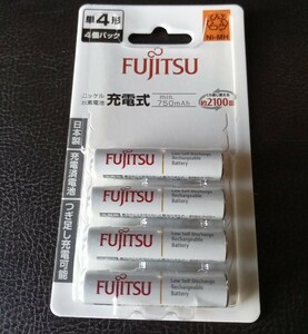 日本製 富士通 単4形 ニッケル水素充電池 min.750mAh エネループ互換 4本パック FDK Fujitsu eneloop HR-4UTC(4B) 単四 未開封新品