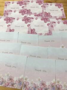 ▼桜　さくら　sakura Thank you メッセージメモ　2種類各20枚　合計40枚　ハンドメイド　出品者さま向け