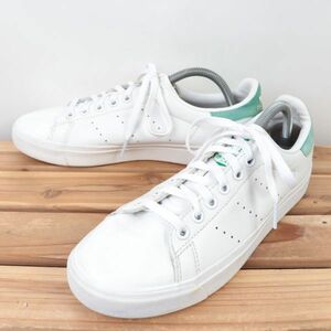 z1296 アディダス スタンスミス US8 1/2 26.5cm/白系 オフホワイト 緑 グリーン adidas STAN SMITH メンズ スニーカー 中古