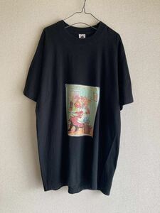 90s usa製 プリント Tシャツ 90年代 vintage ヴィンテージ アメリカ製 女の子 ハート アート ブラック