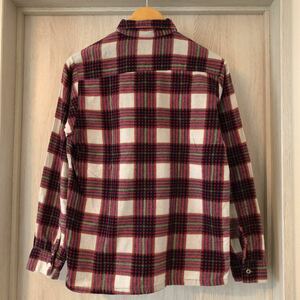 (k) 50s 50年代 TOM THUMB プリントネル 長袖シャツ サイズ16 コットン 赤 ビンテージ vintage 