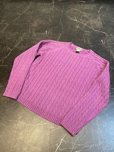 (42) L.L.Bean 100%COTTON ラズベリー M クルーネック ケーブル 80s 90s 00s USA VINTAGE vintage ヴィンテージ ビンテージ ボロアメリカ製