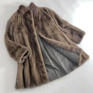 19e6《最高級》Surelle SAGA MINK サガミンク パステルミンク セミロング 毛皮コート ミンクコート フリーサイズ レディース MINK FUR