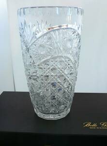 225）特別値下　86歳終活　最高級ボヘミアンクリスタル花瓶　HIGH ENAMELED GLASS気品あるスロベニアの銘品　名門工房BELIE 