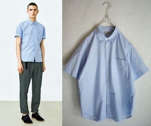 マーガレットハウエル COTTON POPLIN 半袖レギュラーカラーシャツ M☆LOOKBOOK掲載 定価25300円