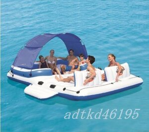 新入荷★高品質 6-8人乗り 方形浮遊ハウス 浮かぶ船 水上フローティングベッド　ビーチマットラウンジチェア
