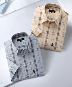 Pierucci/ピエルッチ　タータンチェック半袖シャツ２色組　Ｍサイズ