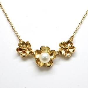 MIKIMOTO(ミキモト)◆K18 アコヤ本真珠ネックレス◆A 約4.1g 約40.5cm 4.5mm珠 パール pearl jewelry ジュエリー EH C4/EC7