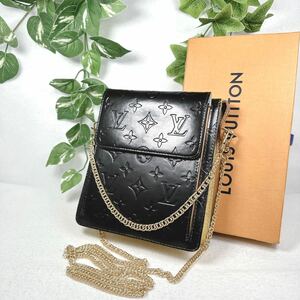 1円 LOUIS VUITTON ルイヴィトン ヴェルニ モット ショルダー ミニトート 肩がけ ハンドバッグ シリアル TH0979 ブラック×イエロー系