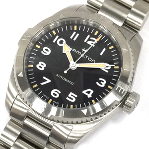 ハミルトン 自動巻 オートマチック 腕時計 メンズ ブラック文字盤 稼働品 H702250 付属品あり 純正ブレス HAMILTON
