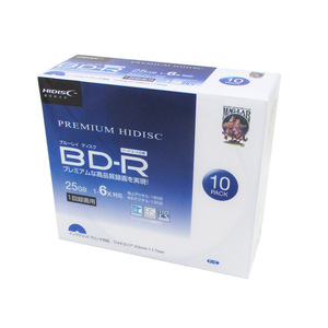 送料無料 BD-R ブルーレイ 録画用 プレミアム 6倍速対応 10枚 25GB スリムケース入 HIDISC HDVBR25RP10SC/0727ｘ１個