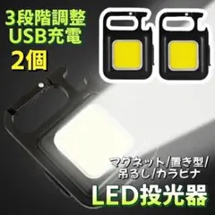 ポケットライト500mAh 投光器 LED USB充電式 小型ライト 2個